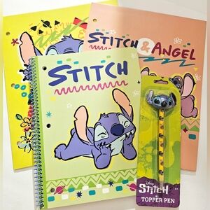 Disney Stitch & Angel Notebook Folder Pen Stationery Gift Set NEW * LAST ONE